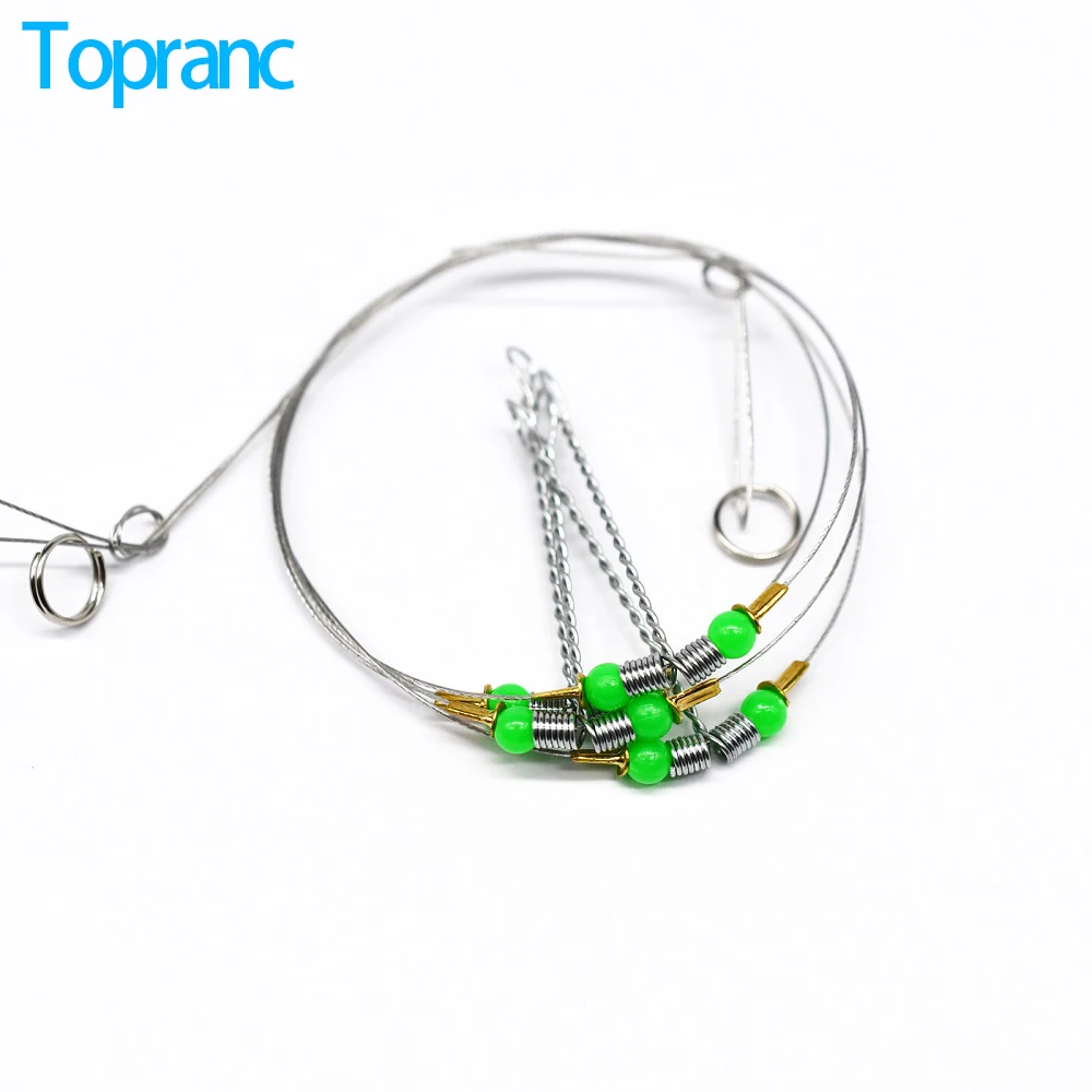 Topranc Steel Fishing Leaders Wire Swivels Connection Anti-Winding for Sea Fishing Hook Bracket Rigs String Hooks