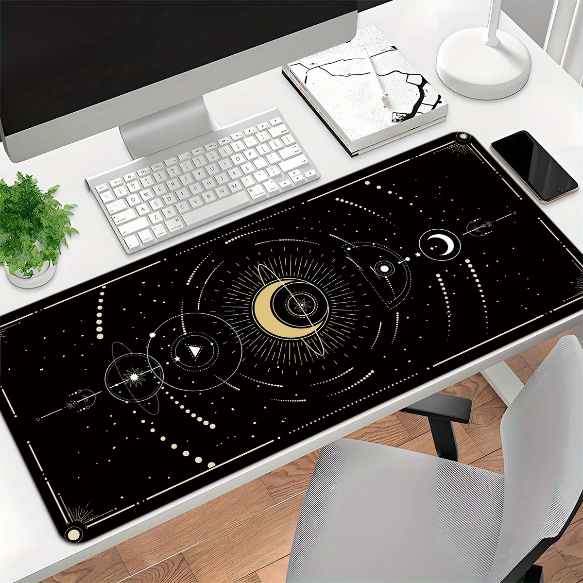Large Moon Art Anime Mouse Pad XXL 90x40cm Computer Laptop Office Rubber Non-Slip Table Pads Long Desk Mat Gaming Keyboard Mats