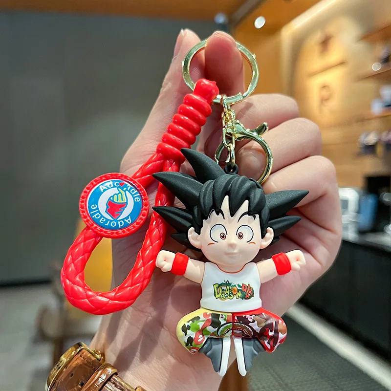 Anime Dragon Ball Keychain Z Super Saiyan Son Goku  3d Doll Car Keychain Bag Pendant Packpack Ornaments Christmas Gift Toys