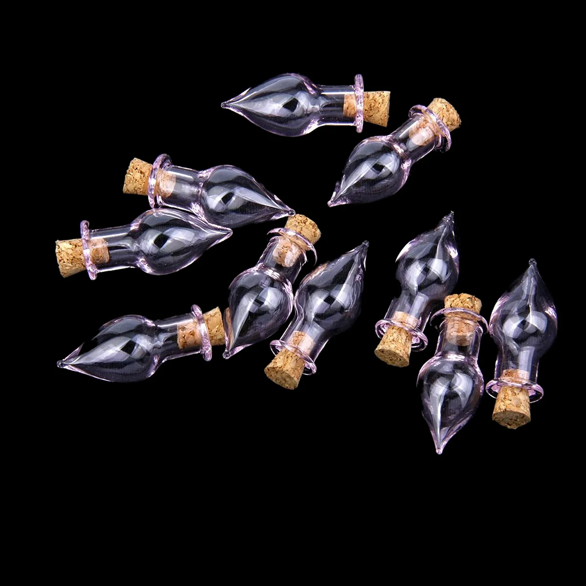 

10Pcs Clear Waterdrop Glass Bottle Craft Wish Jar for DIY Decoration Filled Petals Ribbon Perfume Vial Gift