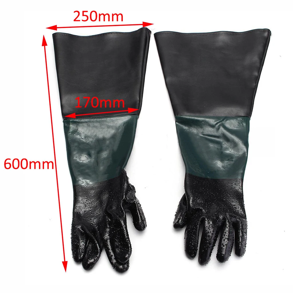 Working Protection Gloves for Sandblasting Cabin Gauntlet Replacement 60cm 1 Pair Long PVC Sandblasting Gloves Labour