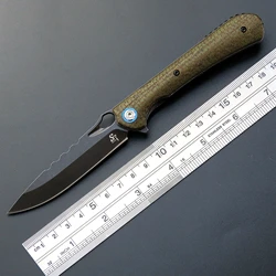 Sitivien ST145 Folding Knife 14C28N Steel Blade Micarta/ G10 Handle EDC Tool  for Working Camping Survival Collection