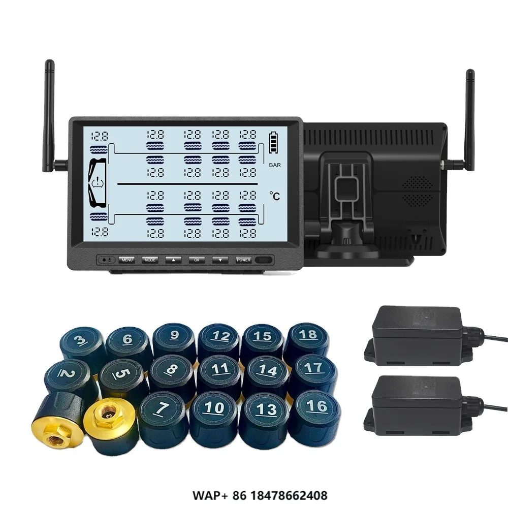 

10-Wheel TPMSUniversal Tire Pressure for Vehicles with Solar Charging Wireless External Tire Pressure Monitoring