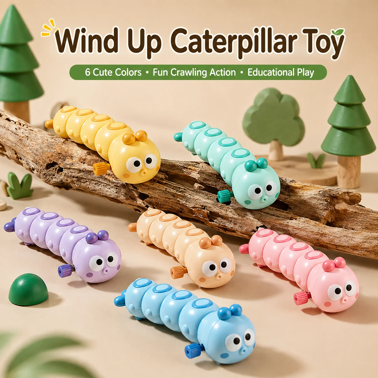 Funny Colorful Animals Worm Reptile Clockwork Crawling Toy Rocky Swing Wind up Toy