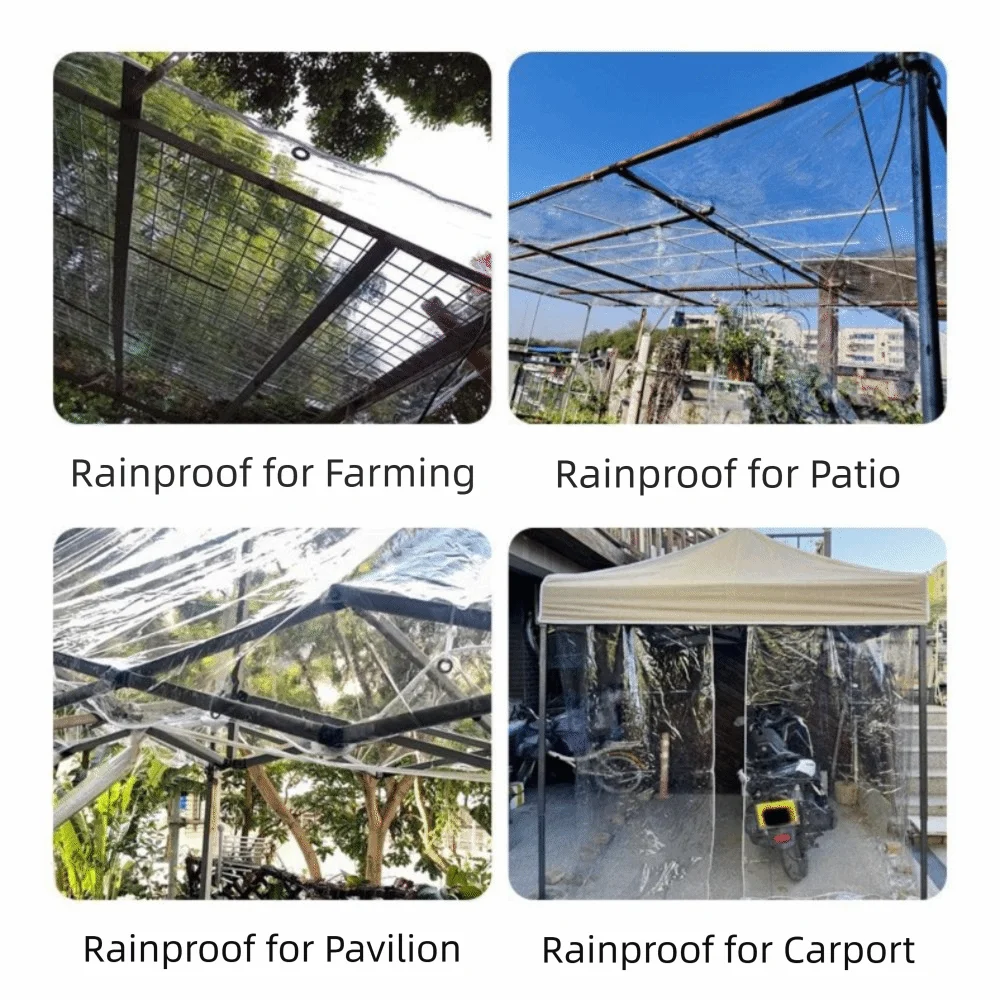 Snowproof Waterproof Tarpaulin Dust-proof Wind-Resistant Transparent Rain Cover Foldable Waterproof Rainproof Cloth
