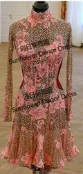 Latin Dance Dress ballroom dancewear salsa dancing costume for competition dance clothing Sunflower Dance Dress