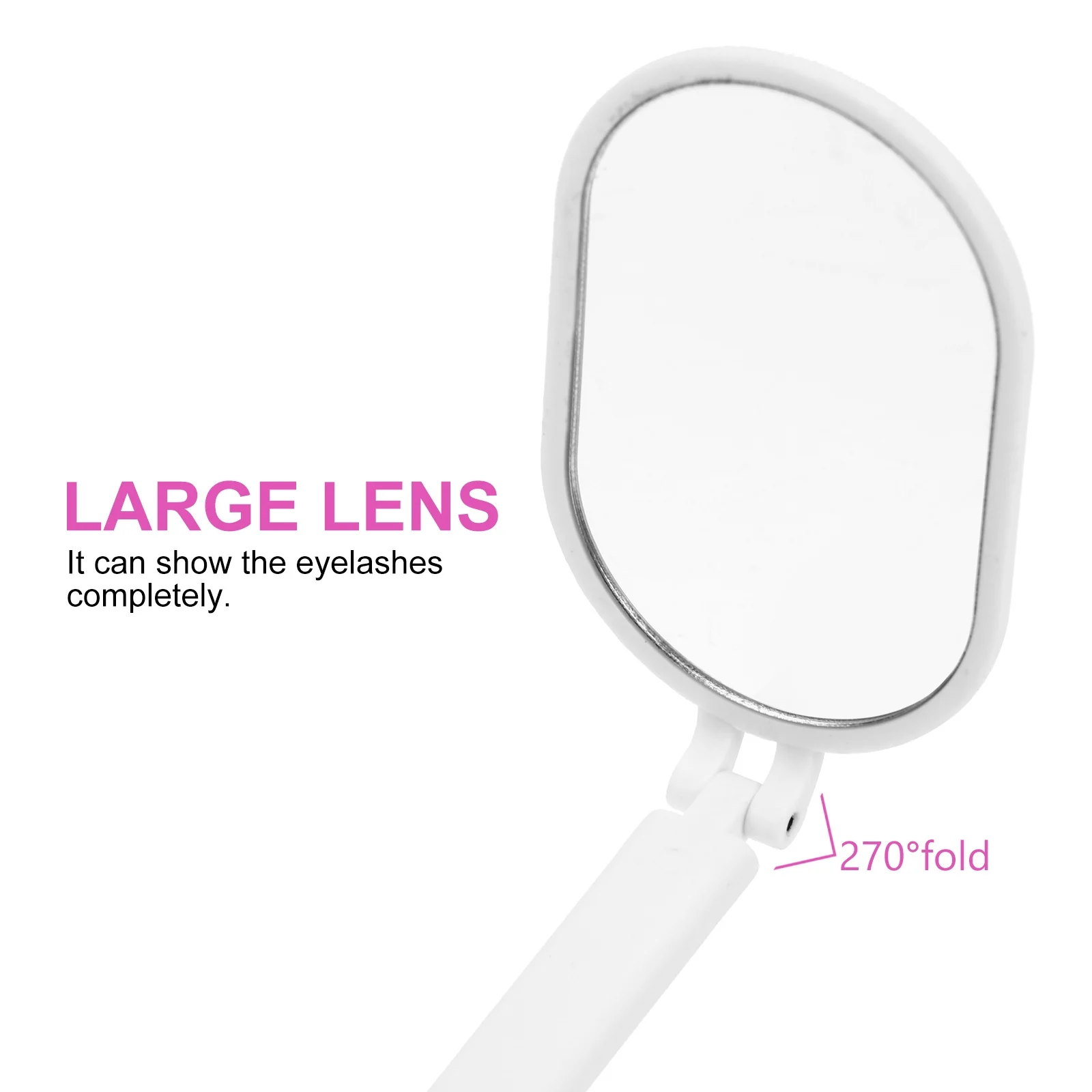 Lightweight Folding Eyelash Extensions Mirror Compact Adjustable Handheld Lash Check Makeup Tool