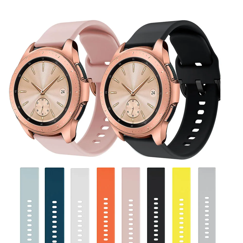 

Silicone Replacement Wristbands Accessory For Samsung Galaxy Watch active 42mm 20mm Running Sport Watch band Soft Silicone strap