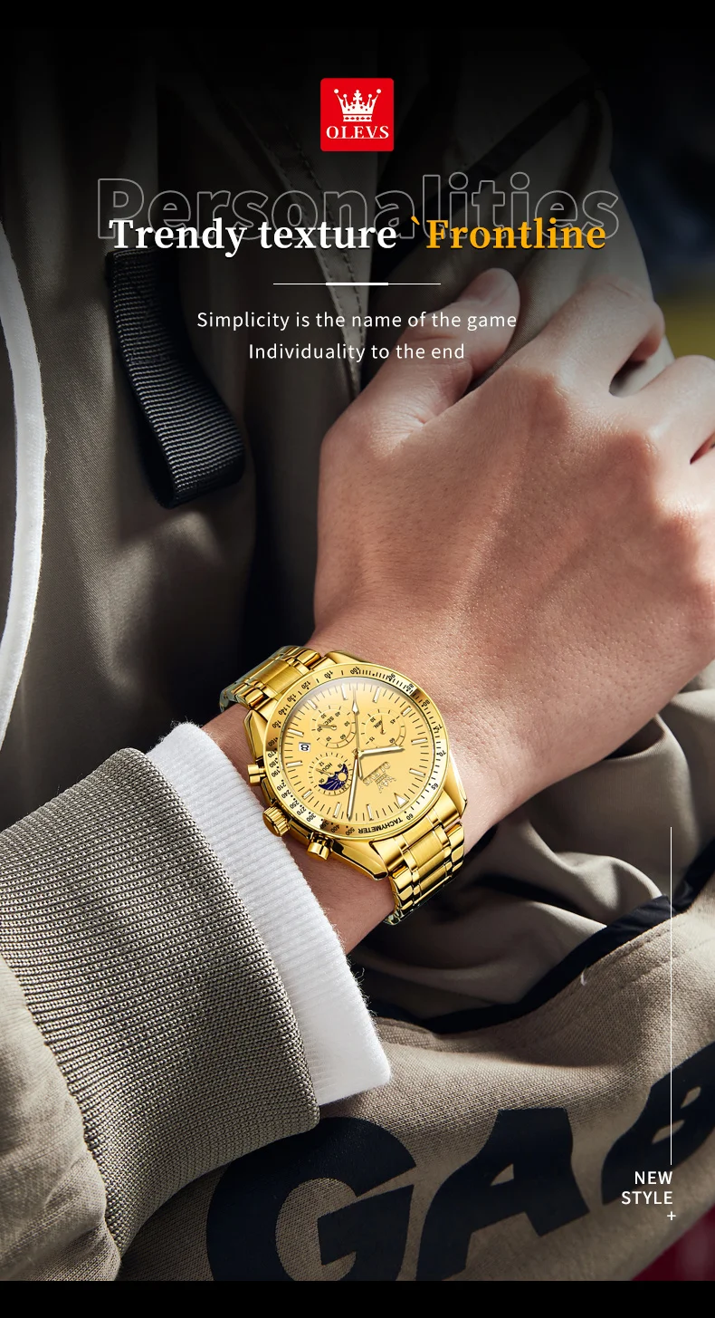 OLEVS Original Luxury Brand Watch Men 2024 NEW Multifunctional Chronograph Waterproof Luminous Trend Men's Wristwatches