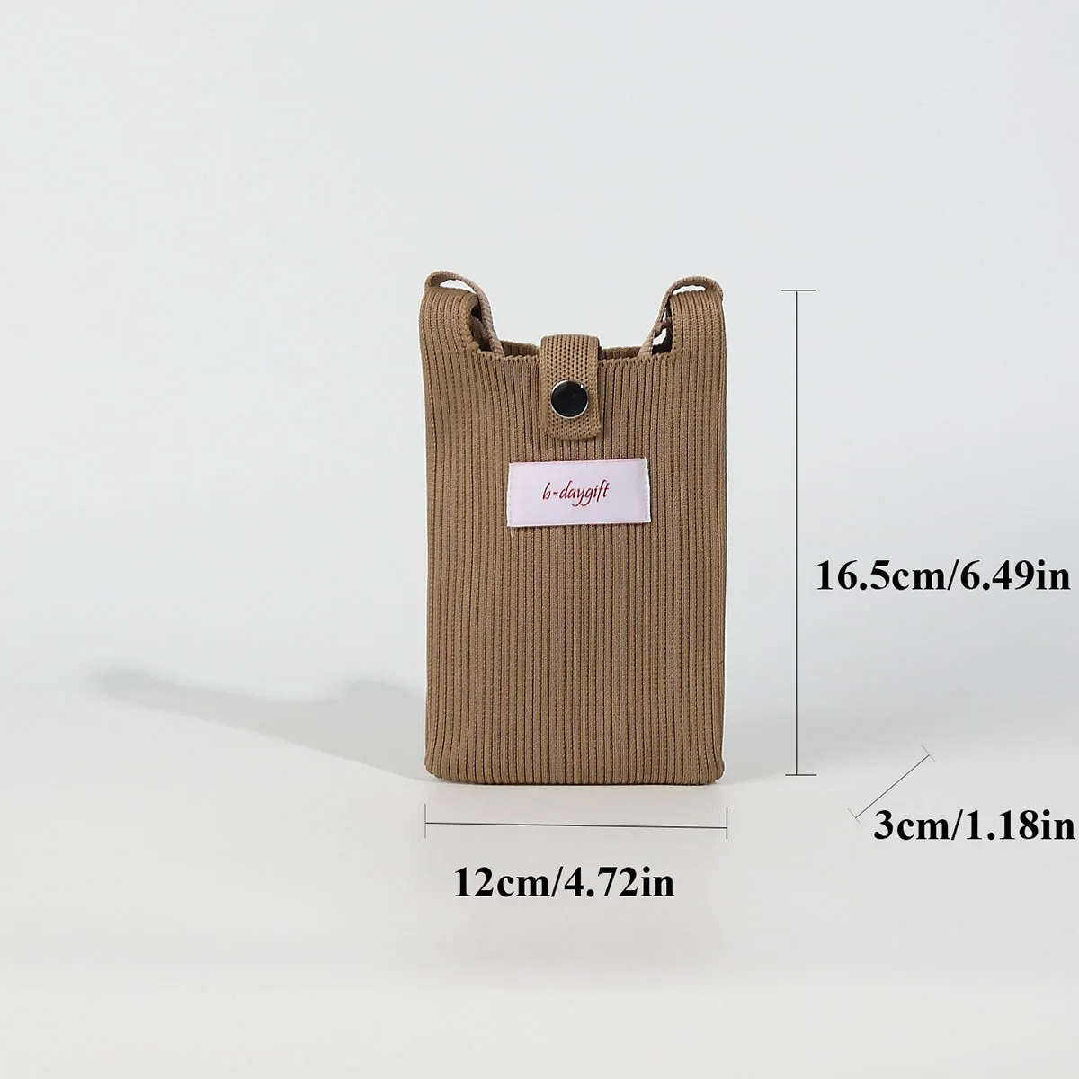 Solid Color Striped Textured Minimalist Knit Phone Bag, Snap Closure for Single Shoulder or Crossbody Use, Suitable for Commuting, Traveling, Shopping, Carrying Mobile Phones, Keys, Change, and Other Small Items, Versatile for All Seasons, Breathable, Durable, and Reusable