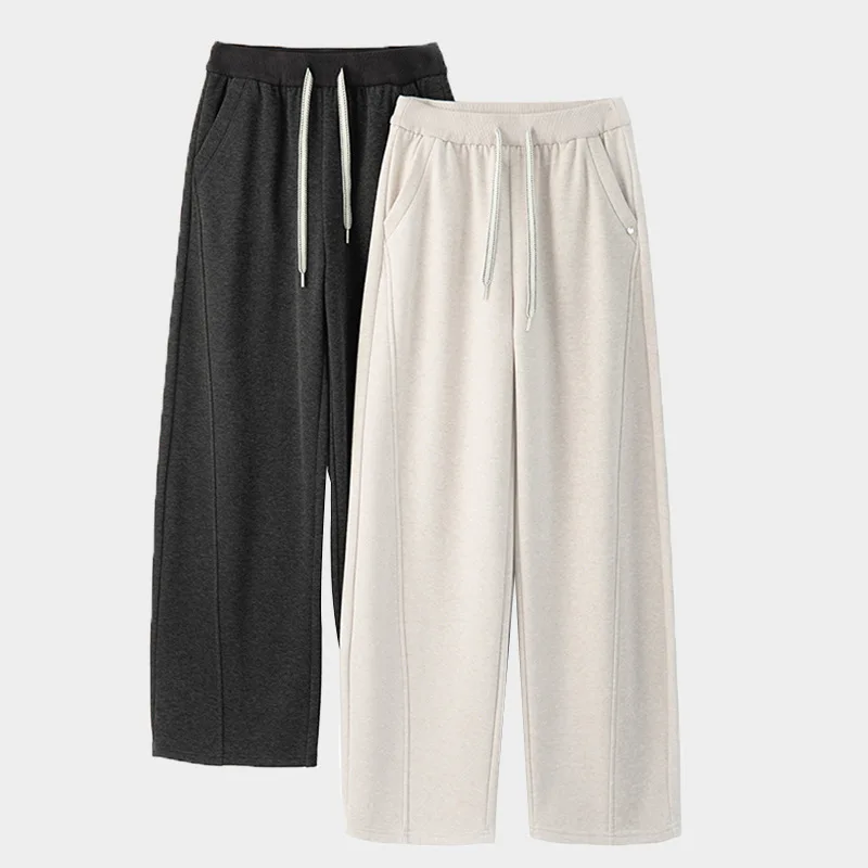 

Uncle Carrot 2026 Autumn-Winter Leisurely Versatile Wide-Leg Fake Cashmere Straight Pants