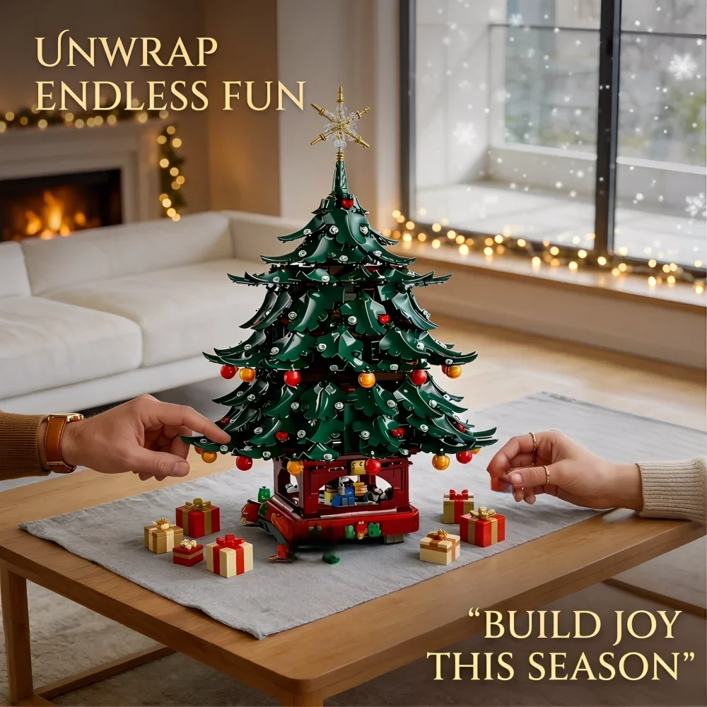 2026 Fresh Launch 3171PCS Christmas Tree Building Bricks DIY Model  Household Decor Xmas Birthday Presents Christmas Toys gifts