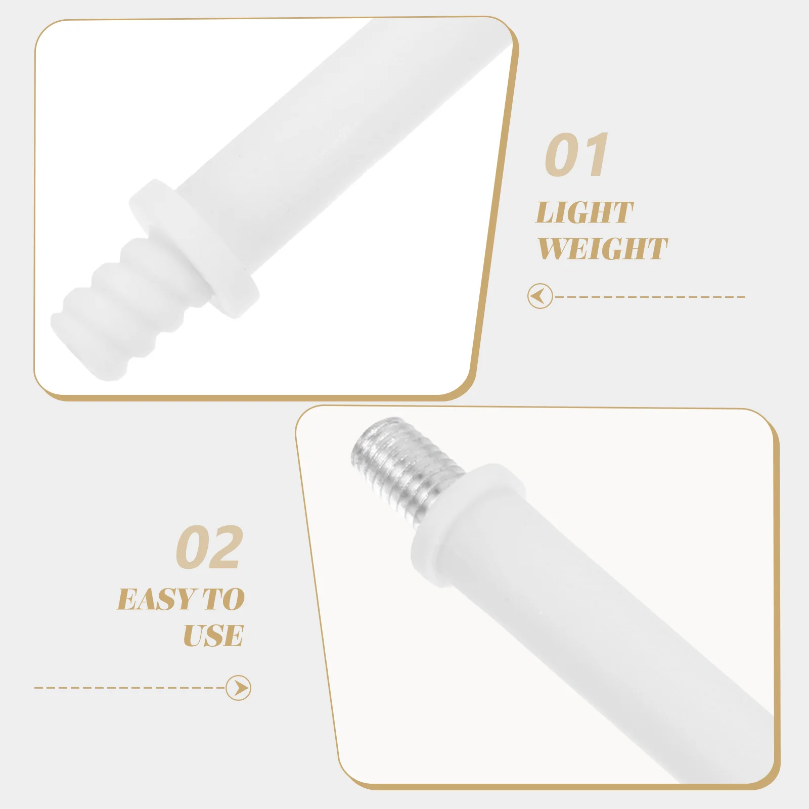 

2Pcs Toilet Brush Handle Connectors Rugged Replacement Pole for Non-Slip Grip Complete Toilet Bowl Coverage Essential