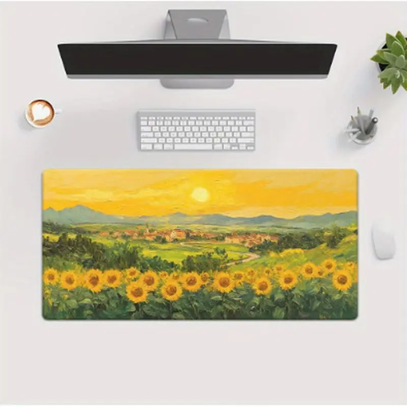 VIKAMA Pink Black White Star Doodle Desk Mat Mouse Pad Quick Dry Non Slip Office Large Size Nature Inspired Mat Home Decor