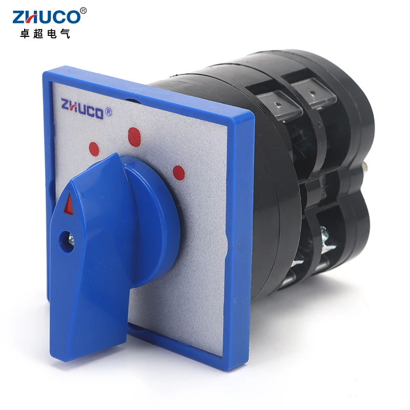 

ZHUCO LW5D-16/D0401.2L16A 3 Position 2 Pole 4 Screws Silver Contact Rotary Selector Latching Control Changeover Cam Switch