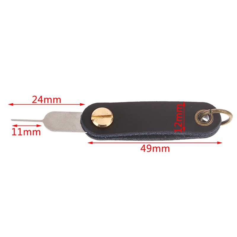 Carte SIM d\'éjection portable pour téléphone portable universel, outil de voiture, cuir PU, portée à 360 °, broche ouverte, iPhone 12, Samsung, 1 PC