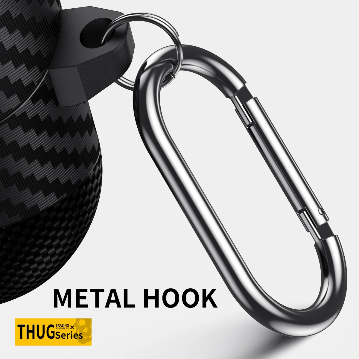 Suit Thug Skull Series Headphone Case For Galaxy Buds3Pro/Galaxy Buds3 Magnetic headphone case Metal Swivel Latch with hook view 5