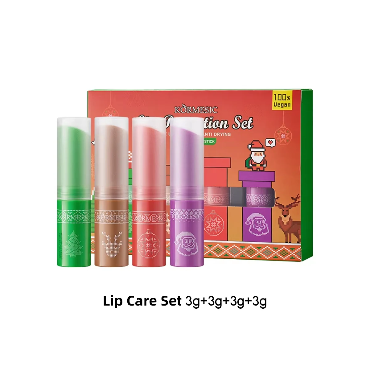 Bálsamo labial com fórmula de planta natural, hidratante, reparação e prevenção de rachaduras, base de batom sem manchas, presente de natal