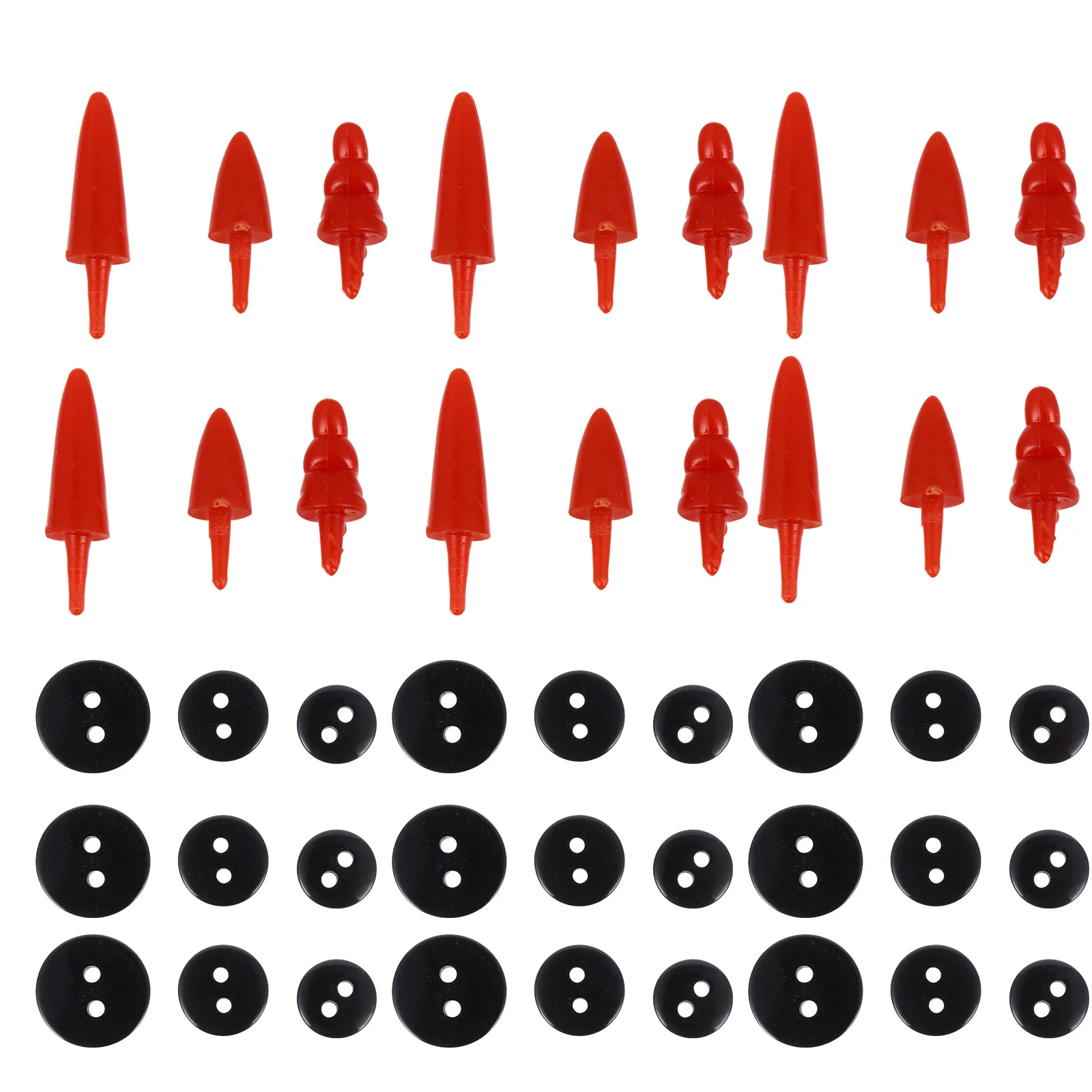 

260Pcs Snowman DIY Accessories Set Colorful Christmas DIY Decorating Kit Nose Buttons Handmade Snowman Supplies