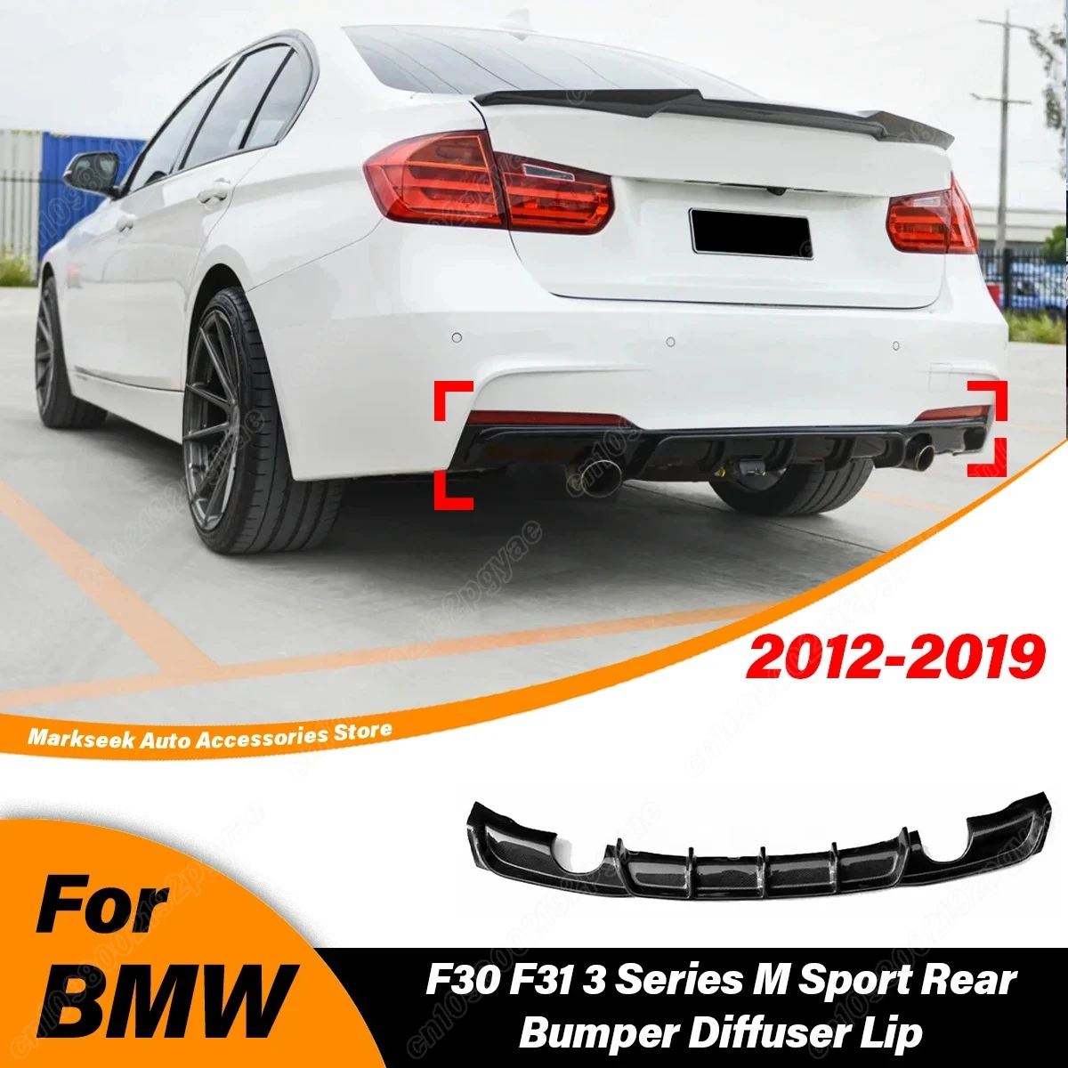 

For BMW F30 F31 3 Series 320i 335i M Sport 2012 2013 2014 2015 2016 2017 2018 Automobile Rear Bumper Diffuser Lip Modification