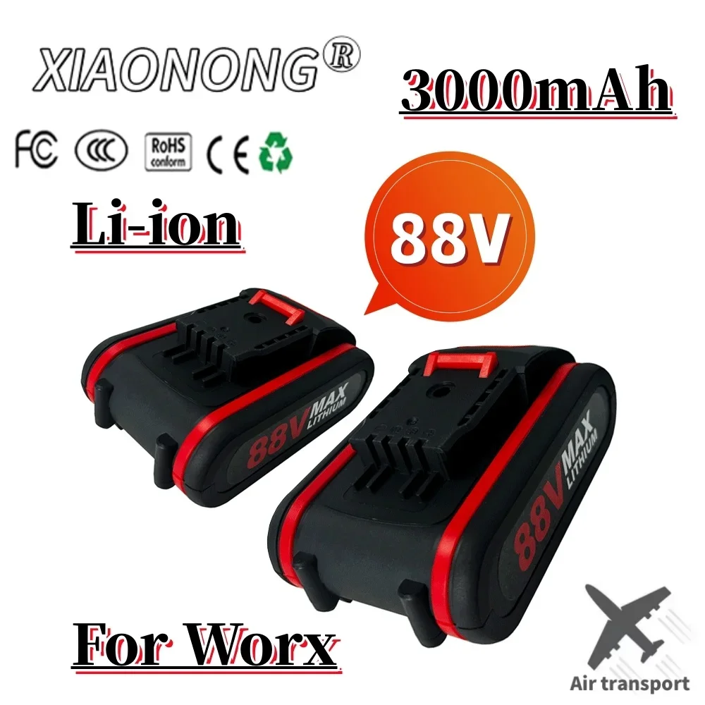 88V 3000mAh แบตเตอรี่ลิเธียมไอออนแบบชาร์จไฟได้สําหรับ Worx ไขควงไร้สายเครื่องมือไฟฟ้าเปลี่ยนแบตเตอรี่