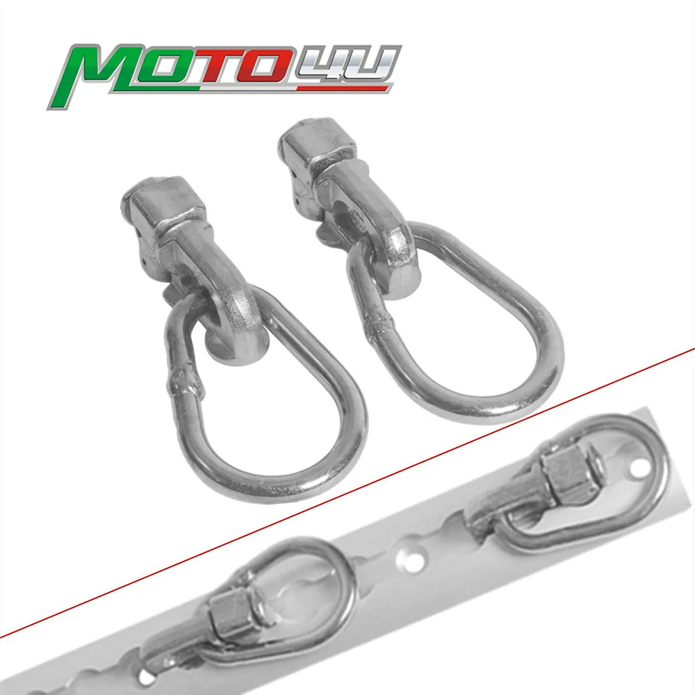 MOTO4U Cargo Control Double Stud Pear Link Tie-Down Anchor Points Universal Ring Bolt For L Track Rails Trailer relocation