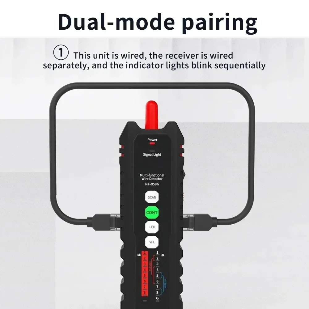 NF-859GT Line Finder Dual Red Light Intelligent Line Finder Integrated Network Cable Length Breakpoint Tester tools