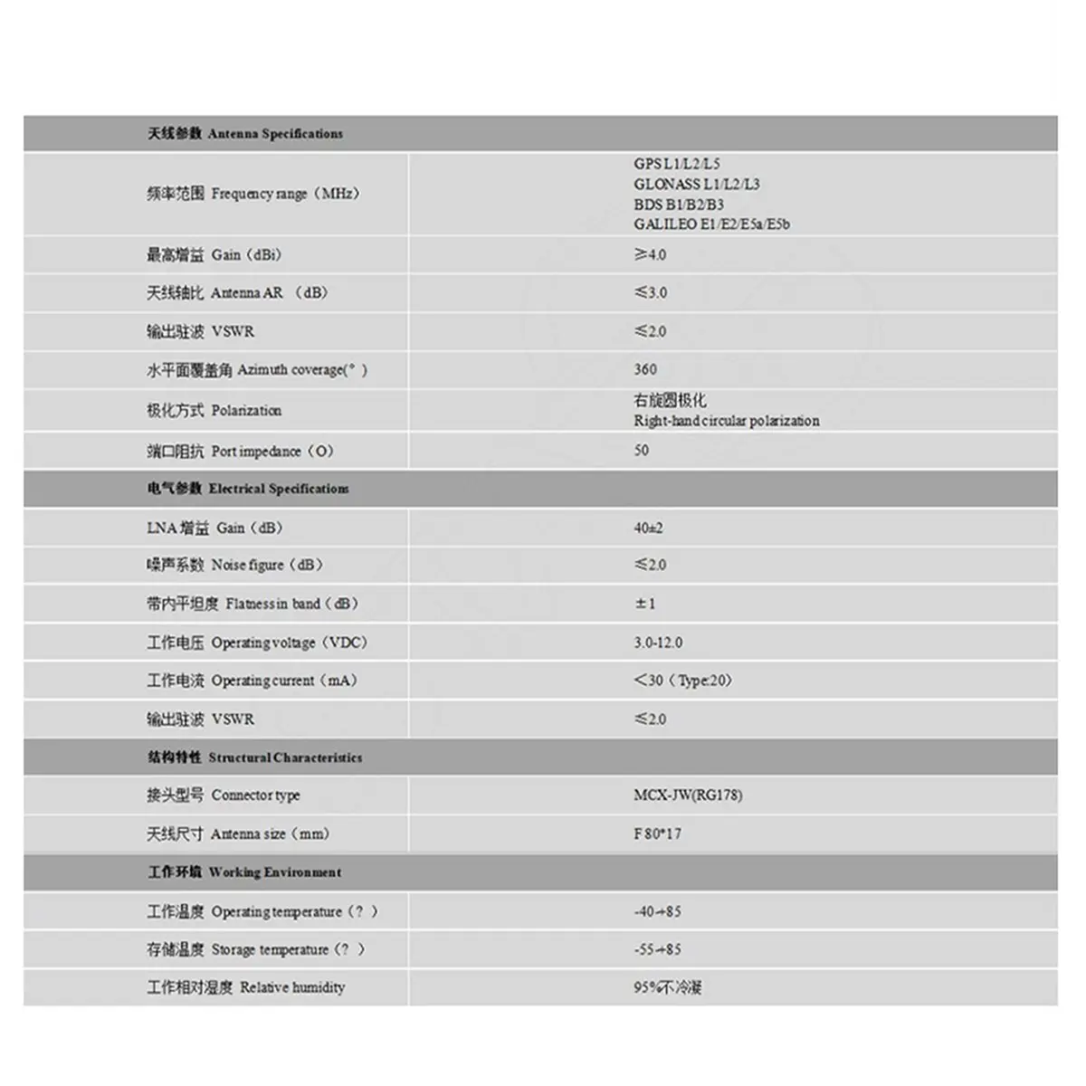 2026 New STA-602N Built-in E5b Small Full Frequency GNSS -RTK Antenna Intelligent Driving System L1 L2 L5 Antenna