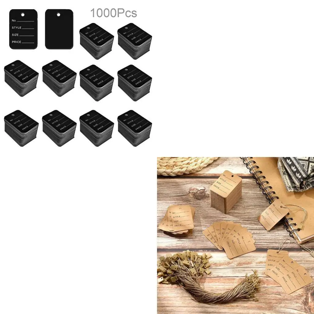 

1000 шт., маленькие бирки без струн, маркировка одежды, ценники, товарная бирка