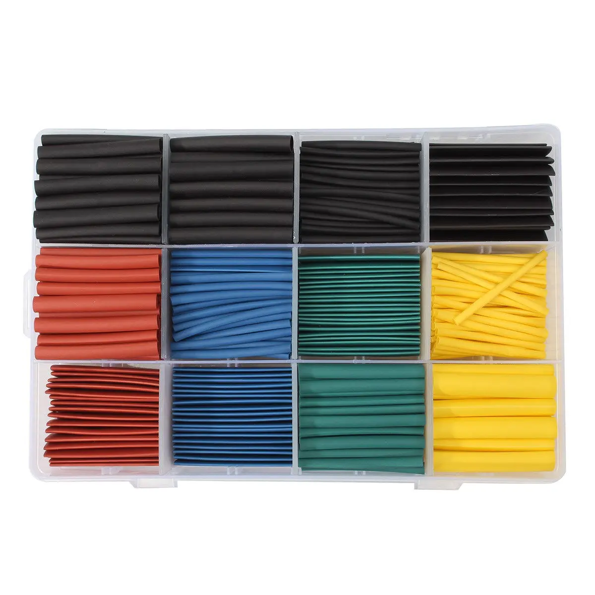 

520pcs Colorful Heat Shrink Tube Kit 5 Colors 8 Sizes Flat Type -55°C To 125°C Approved Flame Retardant Cable Sleeve