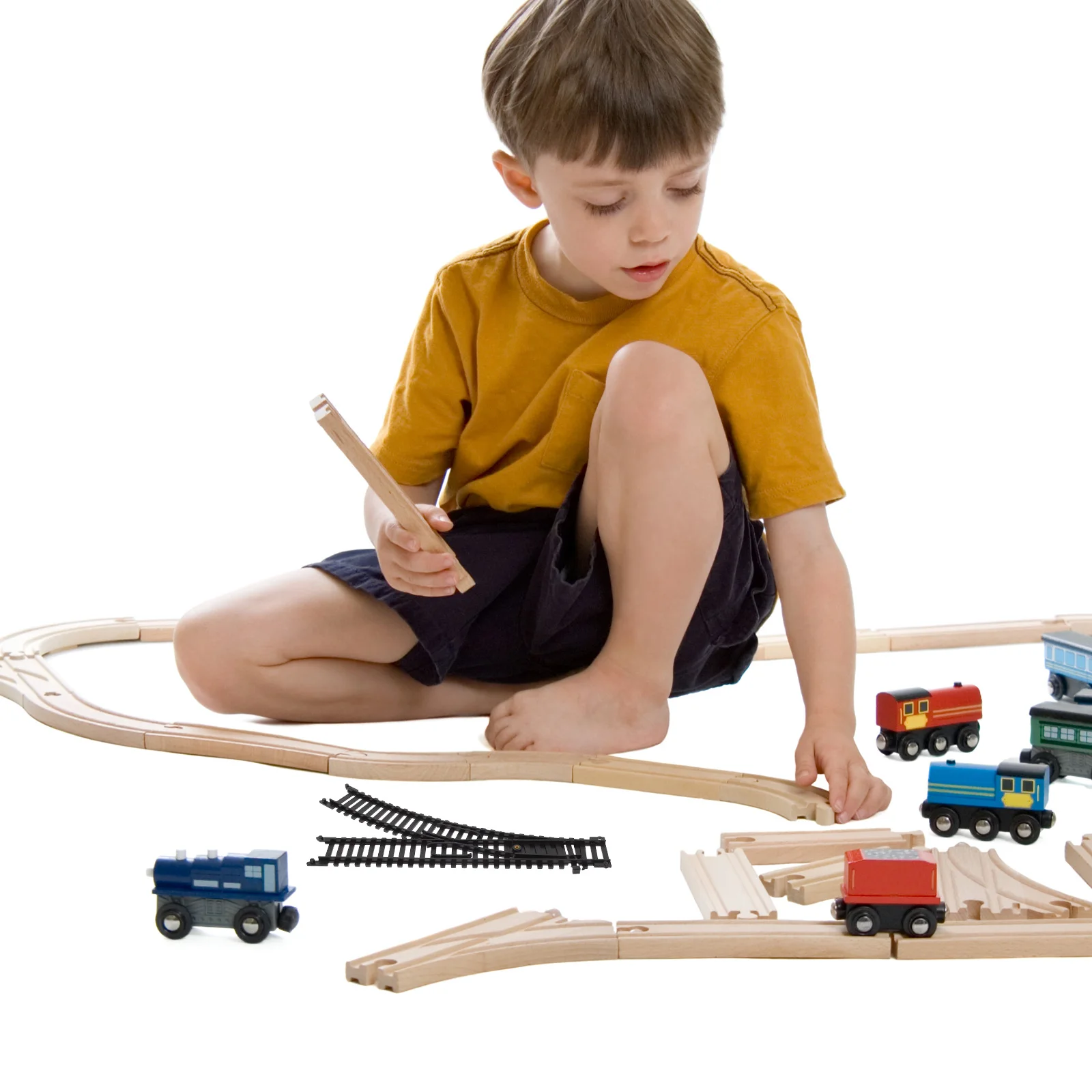 

1Pair Simulated High-Speed Train Track Set Electric Railway for Kids Creative Building Layouts with Y-Shaped Accessories