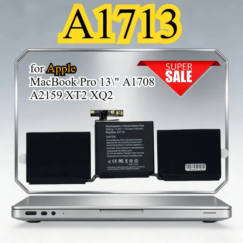 

A1713 Laptop Battery for Apple MacBook Pro 13\" A1708 A2159 XT2 XQ2