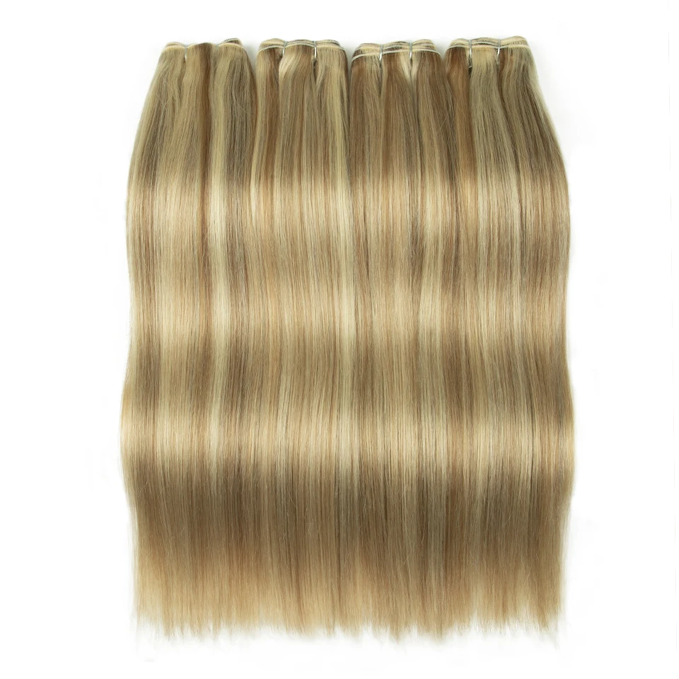 Sleek Brown Human Hair Bundles For Women Straight Colored Human Hair extensions Colored Human Hair 613 Blonde Brazilian Hair
