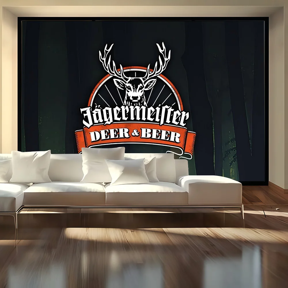 J-Jagermeister Deer Logo Fotografie Kulissen Kind Weihnachten Kamin Dekoration Hintergrund für Fotostudio