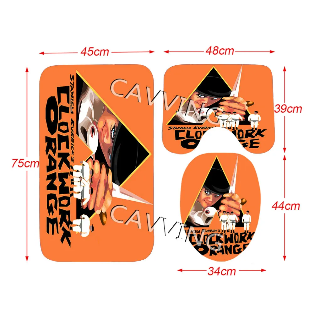 A Clockwork Orange  3D Printed  Shower Curtains Waterproof Bathroom Curtain Anti-slip Bath Mat Set Toilet Rugs Carpet   K02