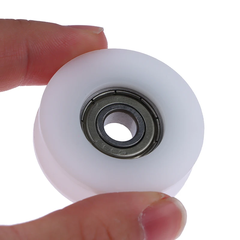 1Pc 8*40*11.5MM 608ZZ Package Plastic Wrap POM Line Wire Rope Pulley Bearing White U Groove