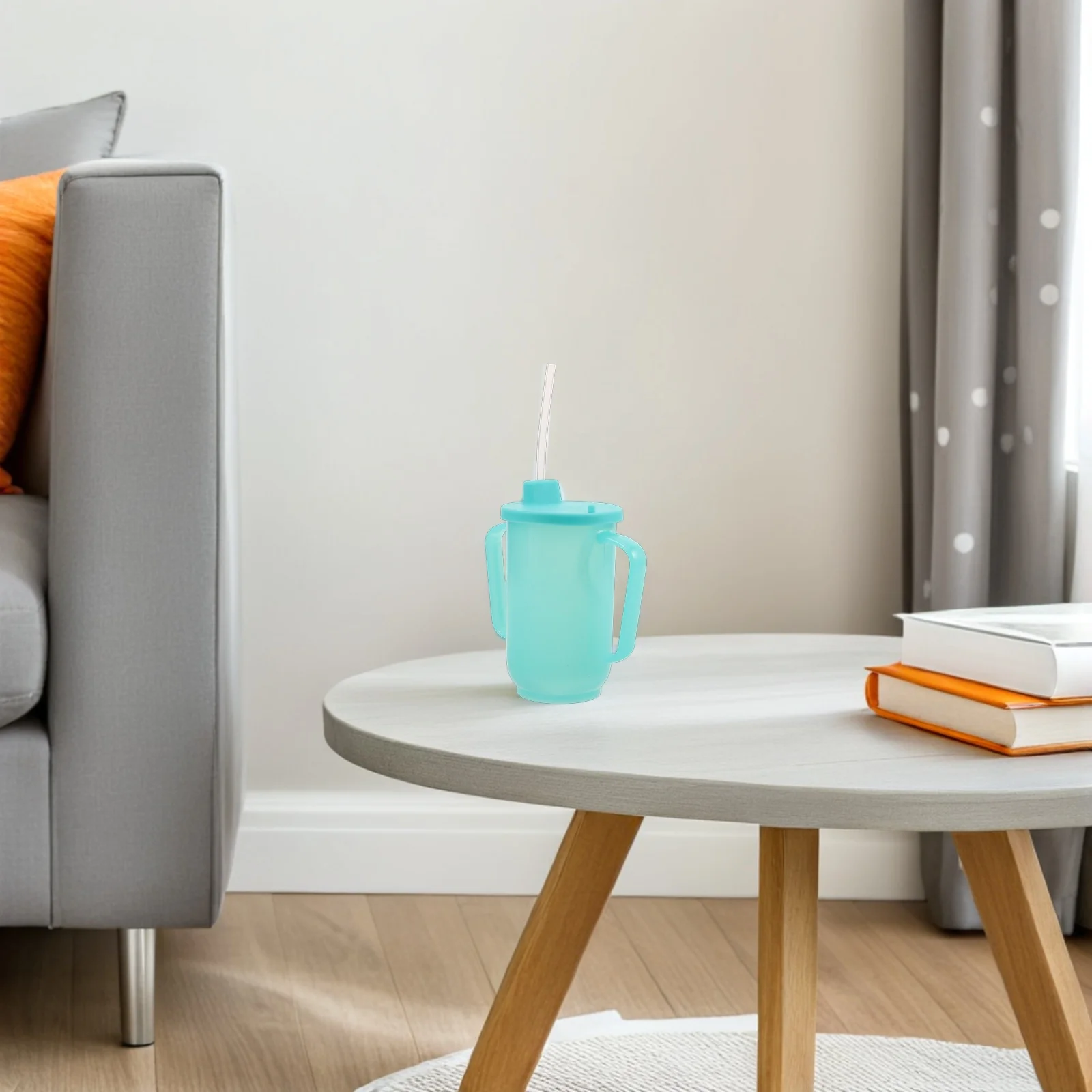 

2Pcs Adult Feeding Cup Spill Proof Straw Ergonomic Handle Ideal for Bedridden Elderly Disabled Straw Cup Adult