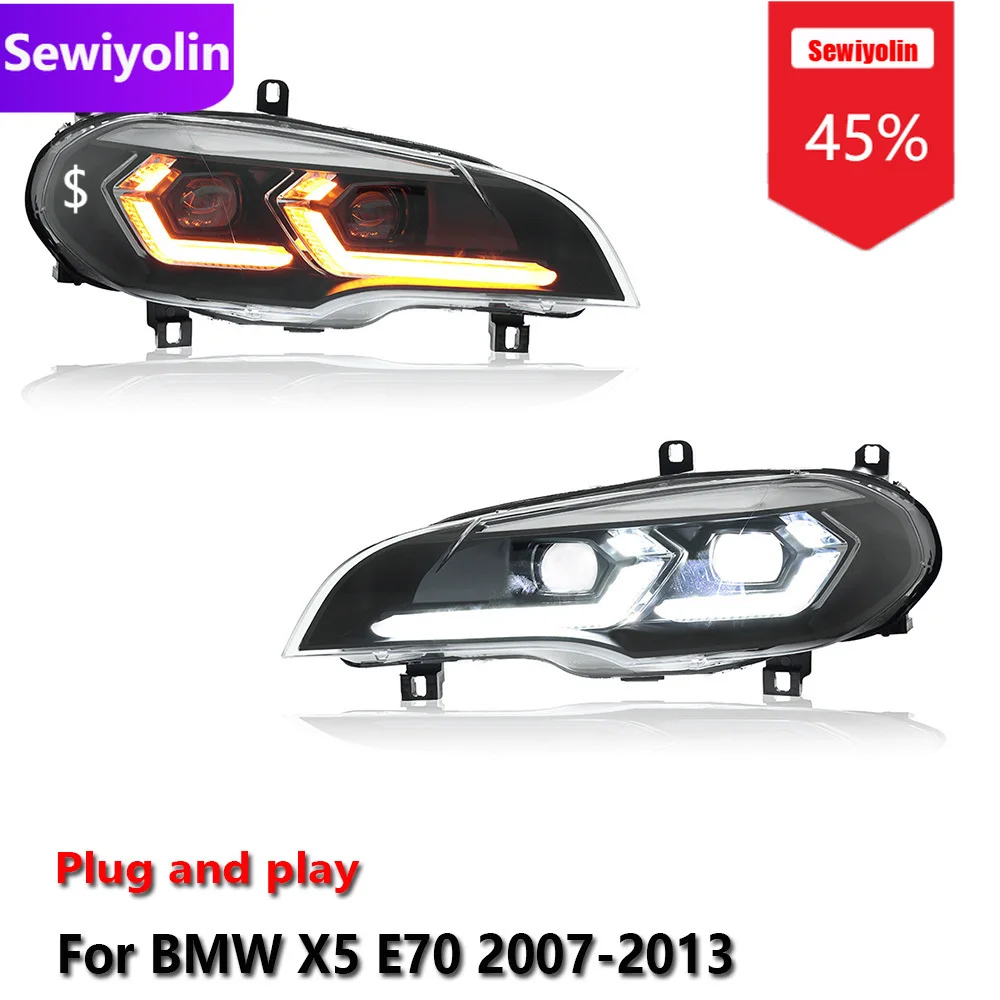 

Car DRL LED Tail Light Assemblies For BMW X5 E70 2007-2013 Auto Fog DRL Brake Turn Signal Lamp Plug and Play