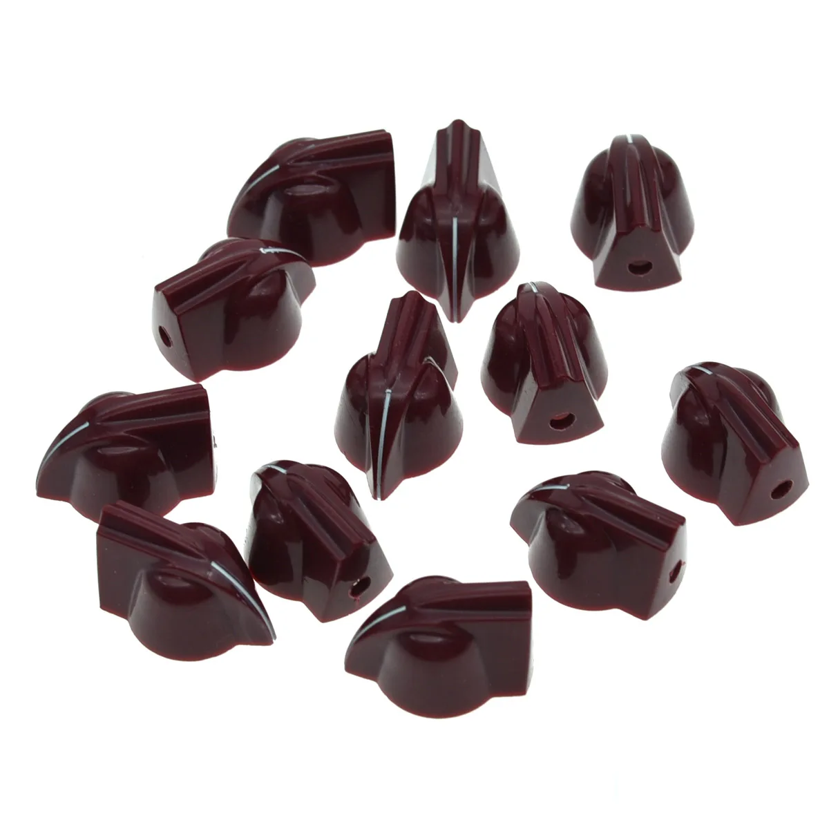Dopro 12-Pack 1/4 "Universele Vintage Verhoogde Mini Kip Hoofd Knoppen Bass Potentiometer Knoppen Effect Pedaal Knoppen met Stelschroef