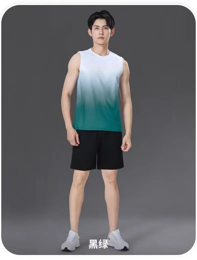 

Fitness clothes, men's quick drying vest, sports clothes, basketball equipment, training, running, sleeveless T-shirt, multi col