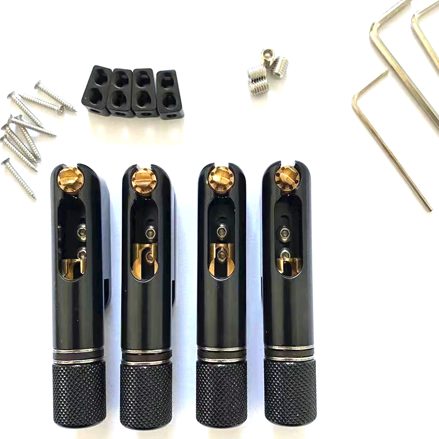 

One set black single headless bass bridge for brass material