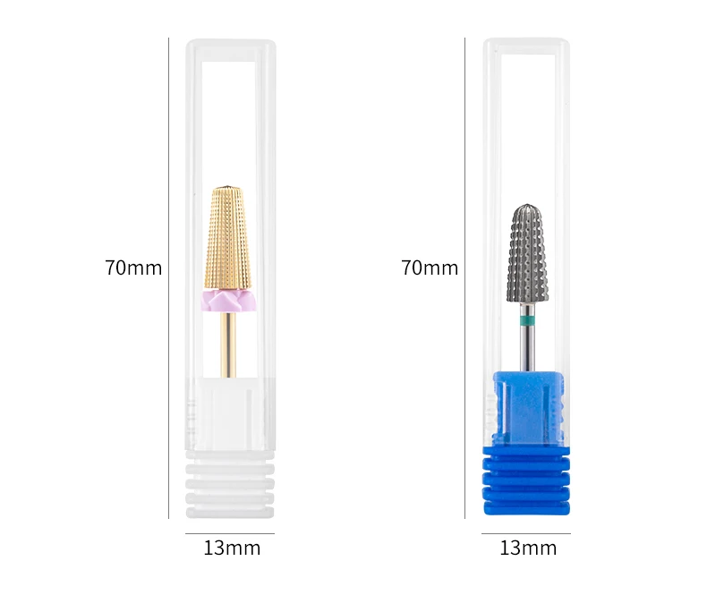 5-in-1-Wolframkarbid-Nagelbohrer, Fräser zum Entfernen von Nagellack, UV-Gel, konisch, Sicherheits-Endschnitt, Maniküre-Werkzeuge, golden – Detail 15