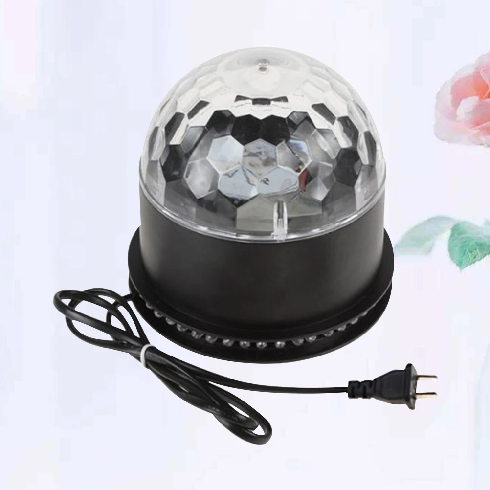 

1PC Mini Stage Light Night Light Projection Lamp LED Voice Control Colorful Crystal Ball Shape Light (US Plug, Black)