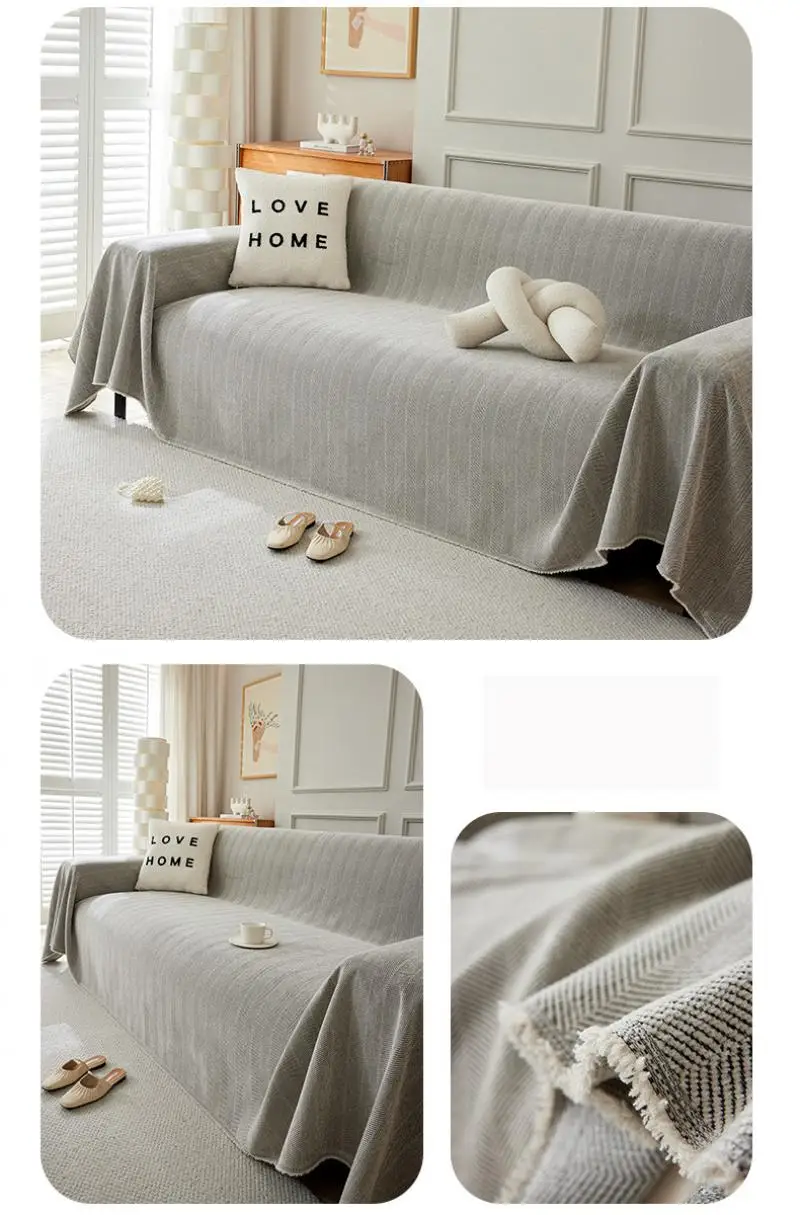 Einfaches Chenille-Sommer-Sofa-Handtuch Einfarbig Multifunktionales Dekoratives Heim-Sofa-Handtuch Sommer Universelle Sofa-Abdeckungen – Detail 8