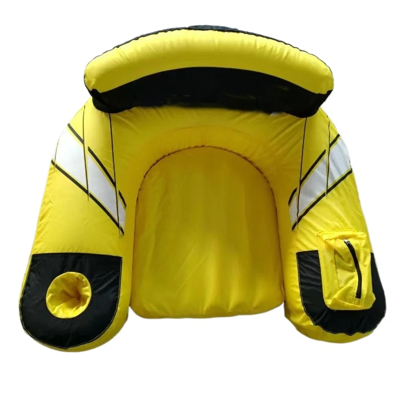 Water inflatable mesh cloth cover foldable backrest floating bed