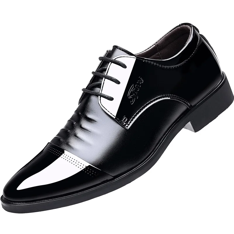 Italiano Formal Shoes for Men 2024 Black Derby Office Shoes Men Pointed Toe Designer Wedding Shoes for Men Sapato Social Masculi