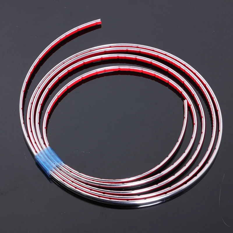 4mmx2m Car Chrome Styling Decoration Moulding Trim Strip Tape DIY Protective Sticker Cover Bright Strip Car Bumper Accessories