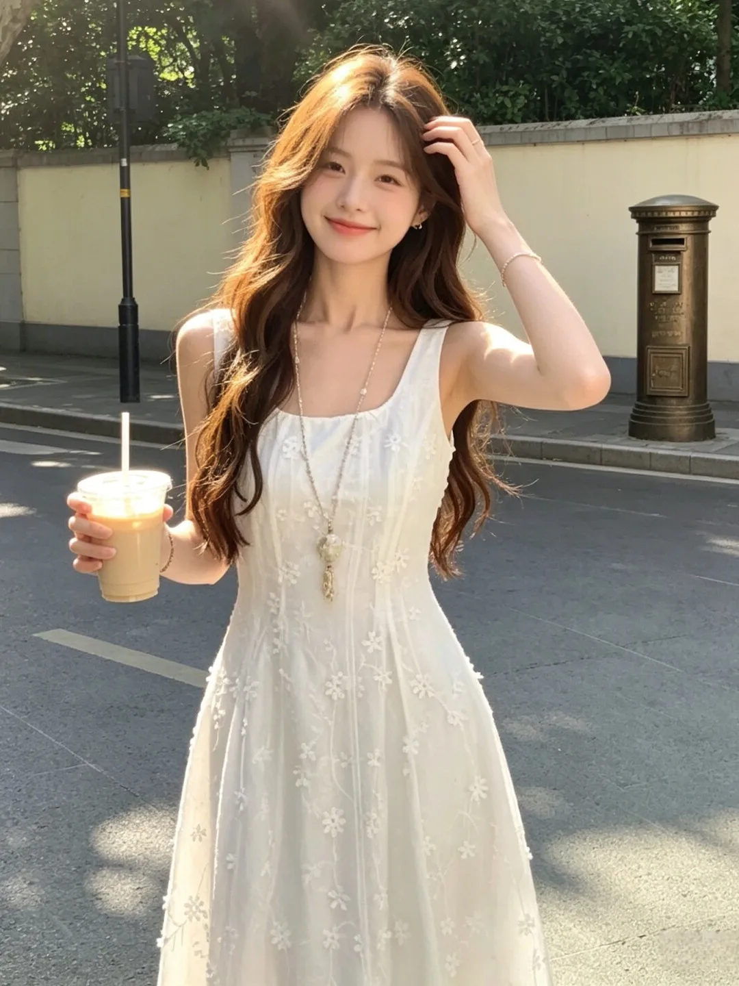 

Summer Elegant Slimming Fairy Halter Dress Women's Style Waist-Cinching Beautiful Unique Cotton Blend Casual City Commute