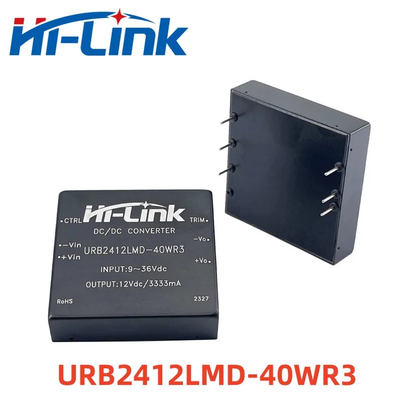 Step Down Power Supply Module, conversor isolado de entrada, Hi-Link, 40W, 12V, 3333mA Output, URB2412LMD-40WR3, DC-DC, 9-36V, frete grátis