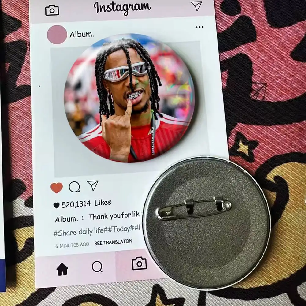 King of Assists Michael Olise Laser Badge Creative Pins Brooch for Bag Clothes Hat Decor Gifts Fans Collect
